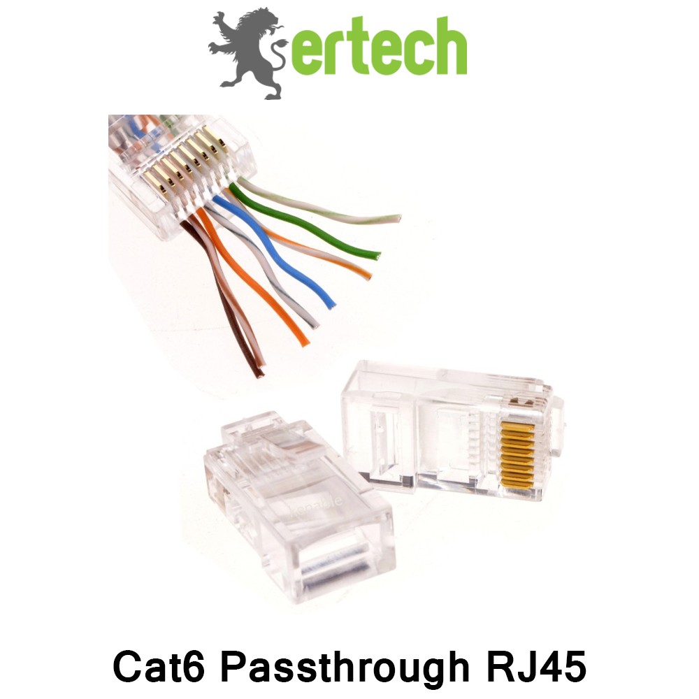 Ertech RJ45 EZ Passthrough Crimps for Cat6 UTP Cable 1x Piece