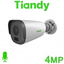 Tiandy TC-C34GN I5/E/C/2.8MM PoE 4MP 2.8mm 50M IR Microphone Bullet IP Camera TC-C34GN/I5/E/C/2.8MM