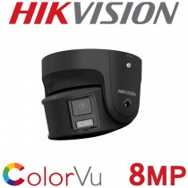 Hikvision DS-2CD2387G2P-LSU/SL-B Black 4mm 8MP 4K ColorVu AcuSense Panoramic Strobe Light & Audio Alarm Turret PoE Network Camera