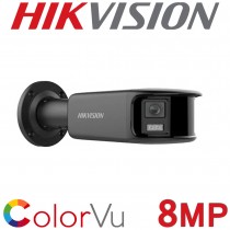 Hikvision DS-2CD2T87G2P-LSU/SL Black 8MP 4mm 4K ColorVu AcuSense Panoramic Strobe Light Camera