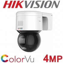 Hikvision DS-2DE3A400BW-DE(F1)(T5) 4mm Fixed Lens 3-inch 4 MP ColorVu 30M White Light Mini PT Dome Network POE Camera
