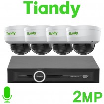 Tiandy 4CH NVR CCTV System 2MP IP PoE Audio Mic IR Dome Camera Kit TC-R3105-I/B/P4/K/V3.0 TC-C32KN I3/E/Y/2.8MM/V4
