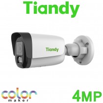 Tiandy TC-C34WS I5W/E/Y/(M)/2.8mm/V4.2 PoE 4MP Tri-Light Color Maker TriLight Tri Light 24/7 Colour 15m While Light & 50M IR Built-in Mic Bullet IP Camera TC-C34WS/I5W/E/Y/V4.2