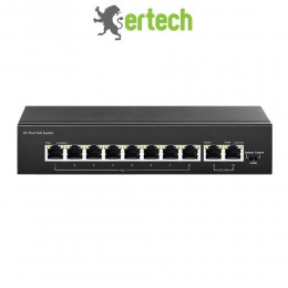 Ertech AI8010 8 Port 2 Up-link 96W Network Unmanaged POE Switch